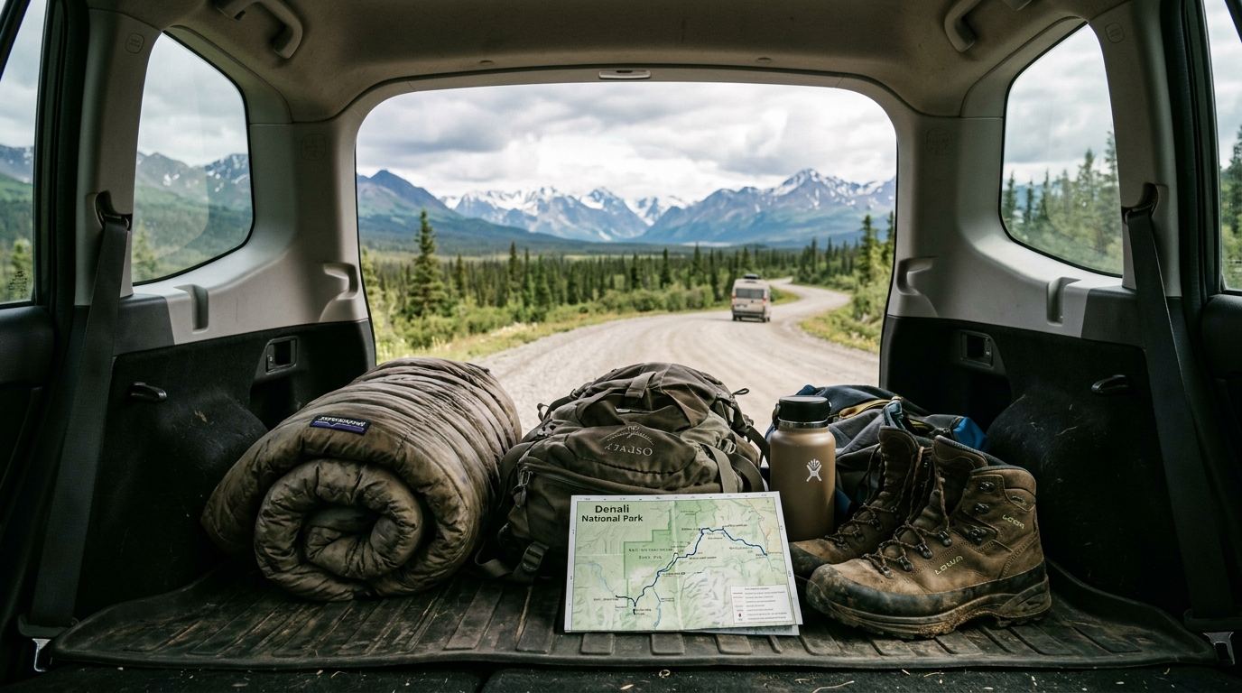 Mountain road in Alaska