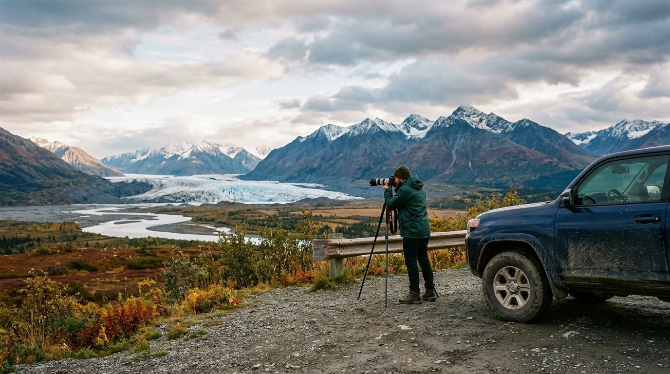 Mountain road in Alaska