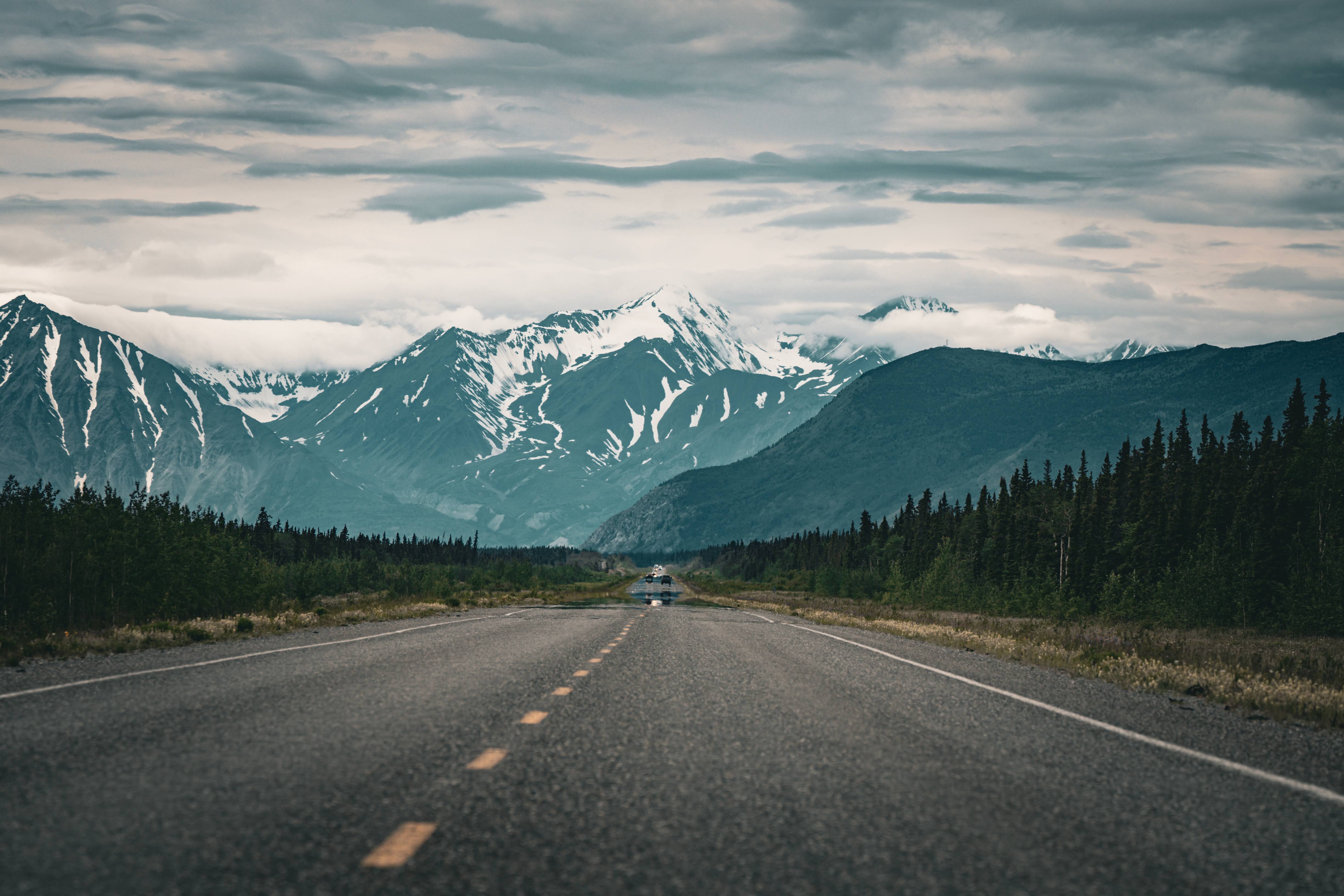 Mountain road in Alaska